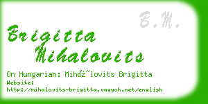 brigitta mihalovits business card